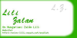 lili zalan business card