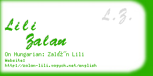 lili zalan business card